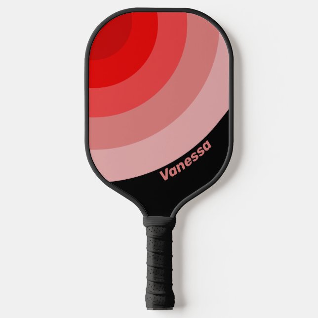 Crimson Fade Circle Streifen mit Namen Pickleball Schläger (Vorderseite)