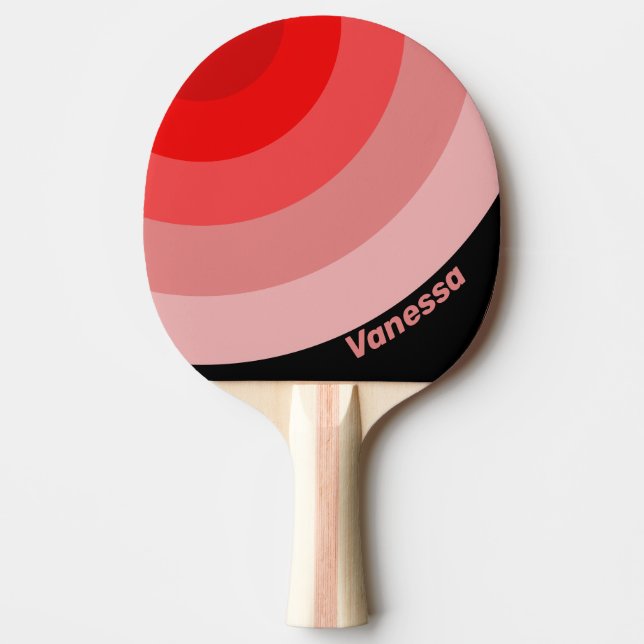 Crimson Fade Circle Stripe with Name Tischtennis Schläger (Vorderseite)