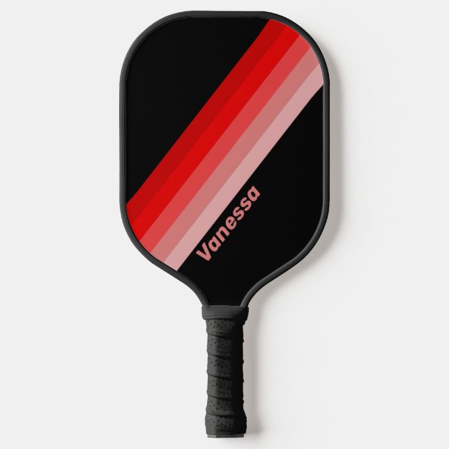 Crimson Fade mit Namen gestrichen Pickleball Schläger (Vorderseite)