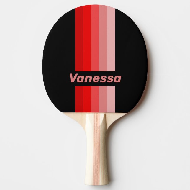 Crimson Fade Pin Striped with Name Tischtennis Schläger (Vorderseite)