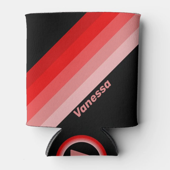 Crimson Fade Streifen mit Namen Dosenkühler (Vorderseite)