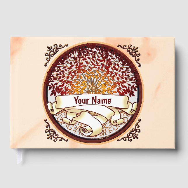 Crimson Family Tree Familienname Gästebuch (Vorderseite)