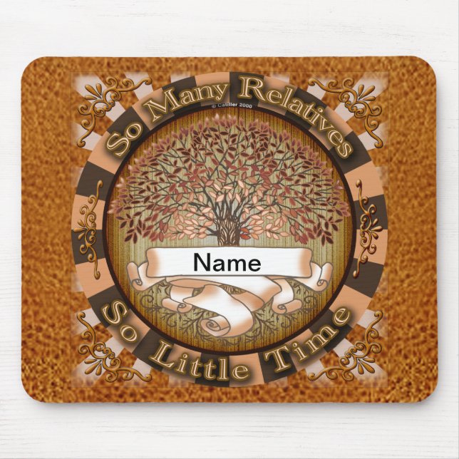 Crimson Family Tree Familienname Mousepad (Vorne)