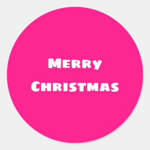 Crimson Festive Frohe Weihnachten Runder Aufkleber