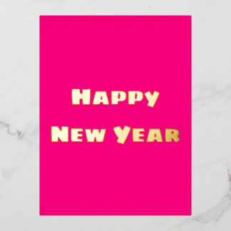 Crimson Festive Happy New Year Postcard Folien Feiertagspostkarte
