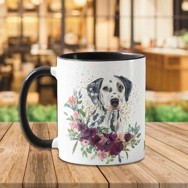 Crimson Floral Bouquet Dalmatiner Dog Tasse (Von Creator hochgeladen)