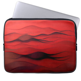 Crimson Flow – Abstrakte rote Bewegungsmuster Laptopschutzhülle