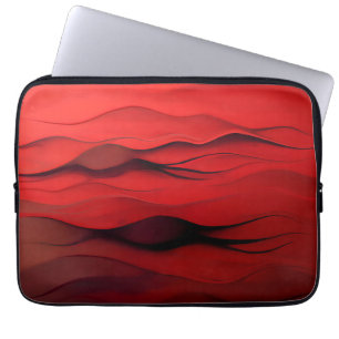 Crimson Flow – Abstrakte rote Bewegungsmuster Laptopschutzhülle