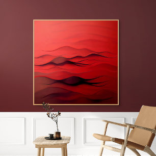 Crimson Flow – Abstrakte rote Bewegungsmuster Poster