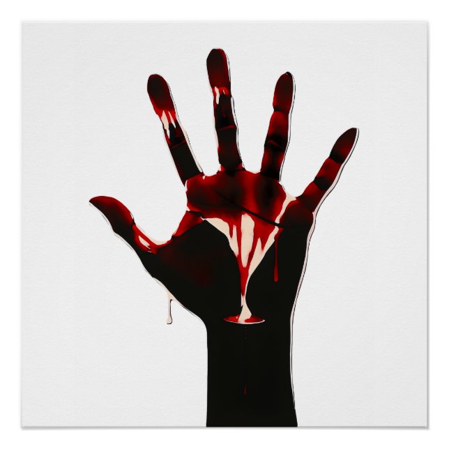 Crimson Flow – Grafischer Handausdruck Poster (Vorderseite)