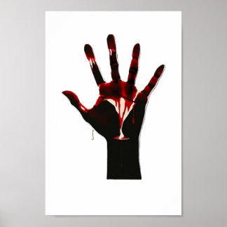 Crimson Flow – Graphic Hand Expression Poster