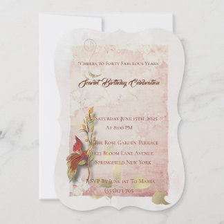 Crimson flüstert 40. Geburtstagseinladung Einladung