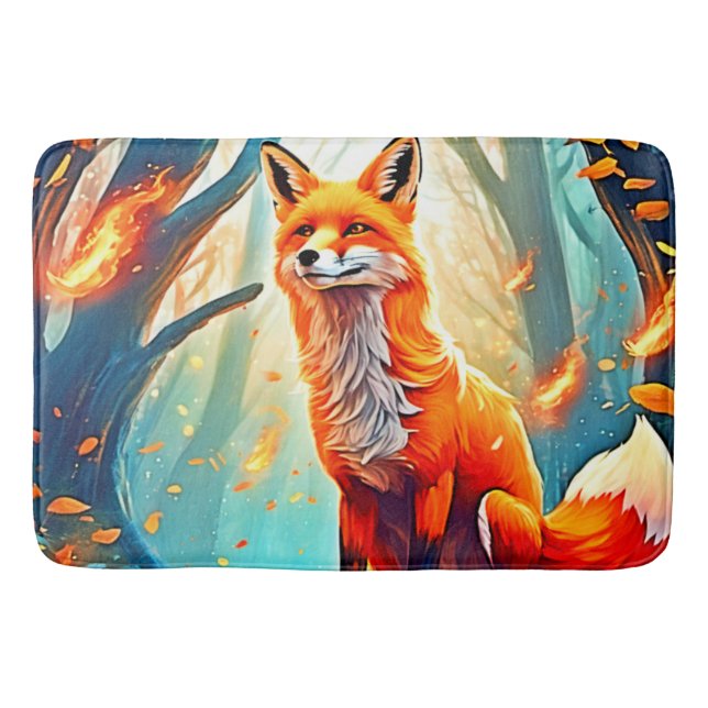 Crimson Fox Scene Design Badematte (Vorderseite)