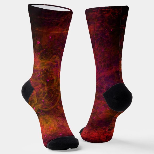 "Crimson Galaxy" Abstrakte Socken (Gewinkelt)