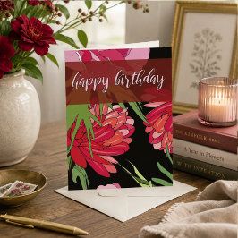 Crimson Garden — Botanische Geburtstagskarte Karte