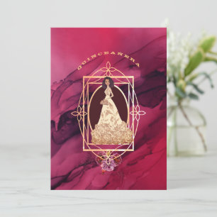 Crimson Glow Quinceañera Tiara Einladung