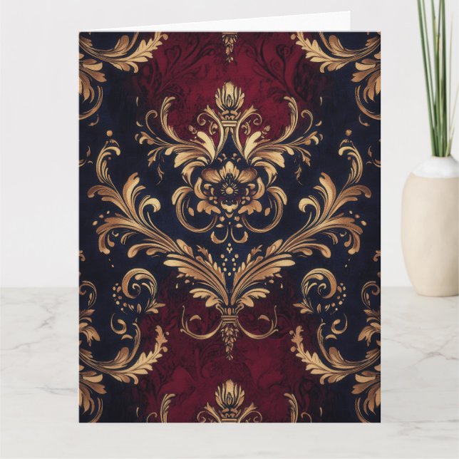 Crimson Gold Birthday Card Karte (Vorderseite)