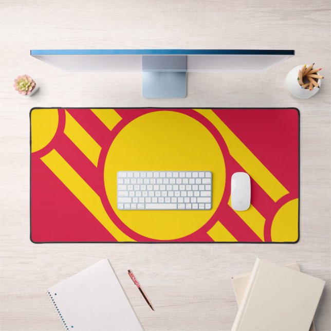Crimson & Gold Diagonal Crest Mat – Customizable Schreibtischunterlage (Büro 1)
