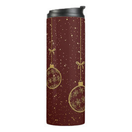 Crimson & Gold Ornament Christmas Thermal Tumbler Thermosbecher