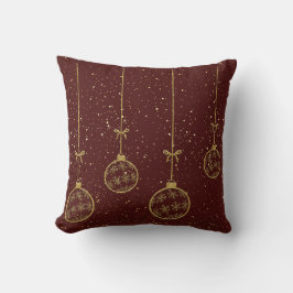 Crimson & Gold Ornament Christmas Throw Pillow Kissen