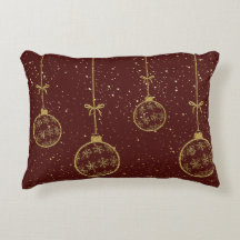 Crimson & Gold Ornamente Weihnachtsakzent-Kissen