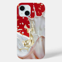 Crimson Gold Splash iPhone Case