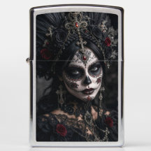 Crimson Gothic Calavera – Schwarze Rose