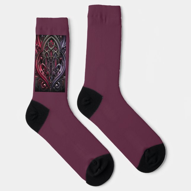 Crimson Gothic Socks - Crew Socks Socken (Rechts)