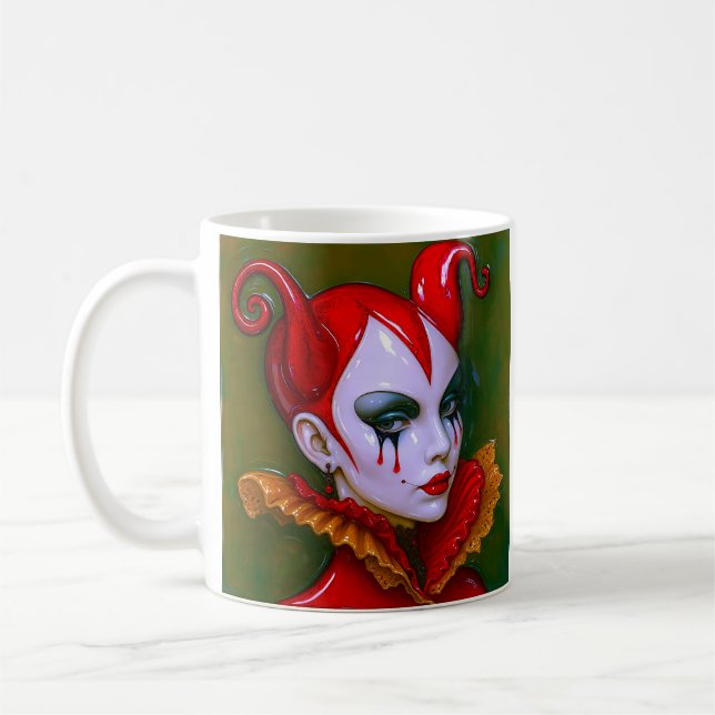 Crimson Harlequin Kaffeetasse (Links)