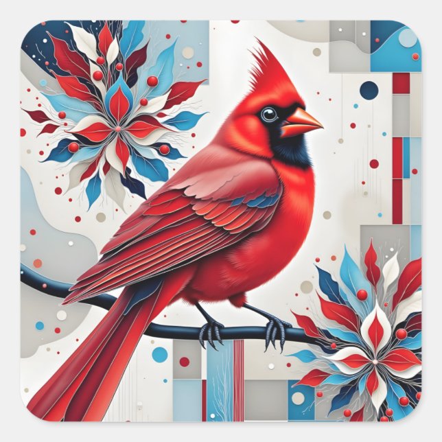 Crimson Harmony Quadratischer Aufkleber (Vorderseite)