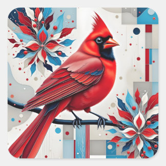 Crimson Harmony Quadratischer Aufkleber