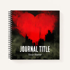 Crimson Heart Journal — Benutzerdefinierter Name u Notizbuch