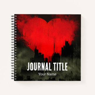Crimson Heart Journal — Benutzerdefinierter Name u Notizbuch