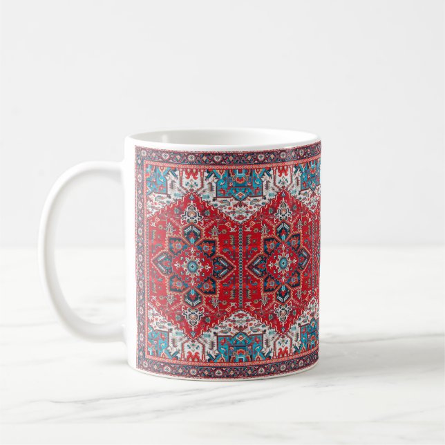 Crimson Heirloom: marokkanisches Erbe Rug Art Kaffeetasse (Links)