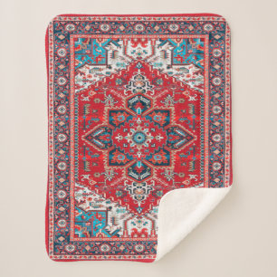 Crimson Heirloom: marokkanisches Erbe Rug Art Sherpadecke