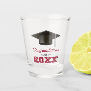 Crimson Herzlichen Glückwunsch Uni Graduate Schnapsglas