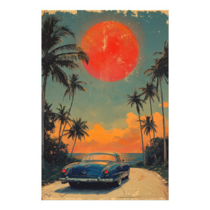 Crimson Horizon: Die Retro-Reise Fotodruck