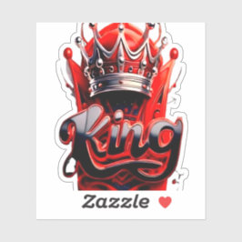 Crimson King Silver Crown - Urban Streetwear Editi Aufkleber