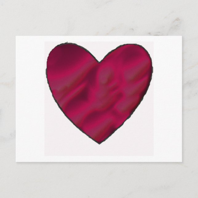 Crimson Liebe Heart Postkarte (Vorderseite)