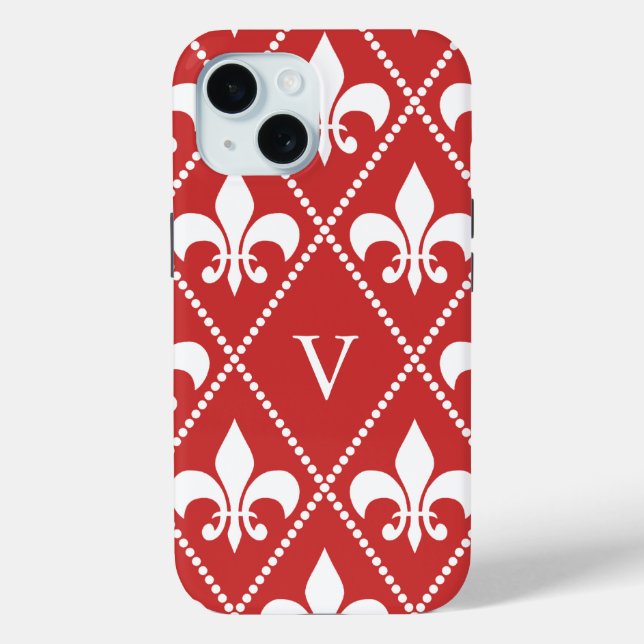 Crimson-Lilie mit Monogramm Case-Mate iPhone Hülle (Rückseite)
