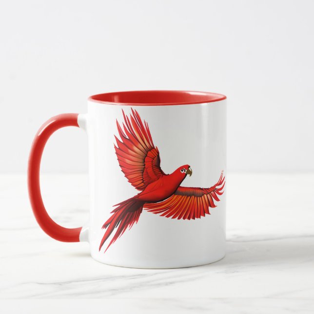 Crimson Macaw/Roter Papagei Tasse (Links)
