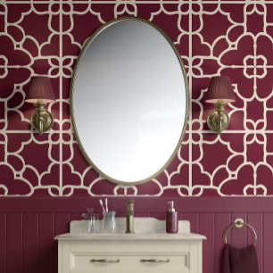 Crimson Majesty - Burgund & Cream - Ausgereift Tapete