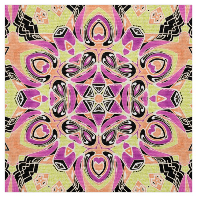 Crimson , Mandala , Mandala , Limon , Stoff (Muster)
