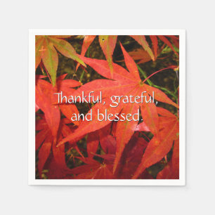 Crimson Maple-Blätter - Personalisierter Erntedank Serviette