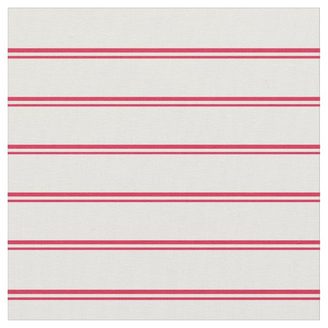 Crimson & Mint Cream Lined Muster Stoff (Nahaufnahme)