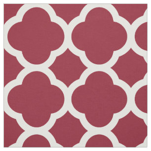 Crimson Modern Quatrefolie Große Größe Stoff