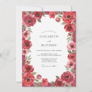 Crimson Mohn Hochzeit Einladung