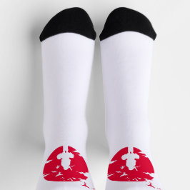Crimson Moon Ninja - japanische Silhouette Art Socken