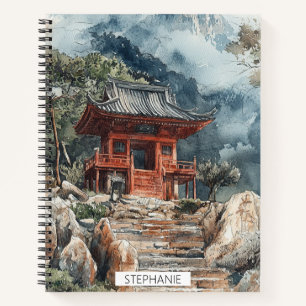 Crimson Mountain Pagode Tuschwaschung (2) Notizbuch