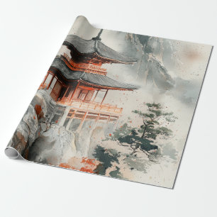Crimson Mountain Pagode Tuschwaschung (3) Geschenkpapier
